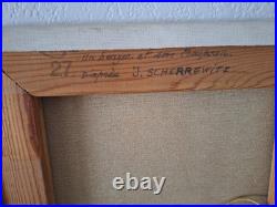 Peinture Huile Sur Toile Un Berger Et Son Troupeau Tableau Paysage Signé