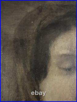 Peinture Huile Sur Toile XVIIe XVIIIe Vierge En Prière Marie Ancien Old Master
