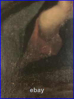 Peinture Huile Sur Toile XVIIe XVIIIe Vierge En Prière Marie Ancien Old Master