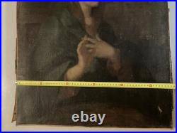 Peinture Huile Sur Toile XVIIe XVIIIe Vierge En Prière Marie Ancien Old Master