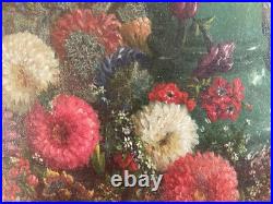 Peinture Huile Toile Et Carton Fleurs Fleur 1850 Oeillet A Identifier Ancien Art