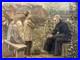 Peinture Huile Toile Painting 1930 Copie Leçon De Catéchisme Prêtre Enfant Jesus