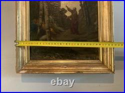 Peinture Huile Toile Painting XIXe Saint Paul Prédication Bible Jesus Painting
