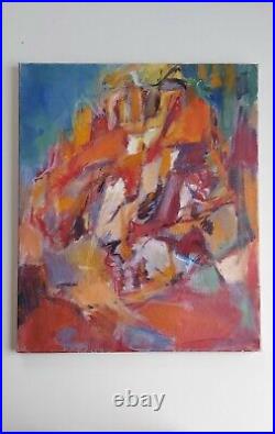 Peinture, Huile sur Toile, Paysage de Josette Zenatti (1930-2008) FALAISE ROUGE