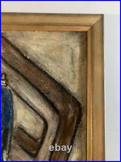 Peinture Huile sur toile Cubiste 1949 cubisme Painting Couture Couturière Old