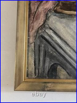 Peinture Huile sur toile Cubiste 1949 cubisme Painting Couture Couturière Old