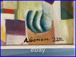 Peinture Moderne Huile Sur Toile Abstrait Hst Abstraction 2000 Painting Cubisme