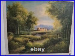 Peinture Paysage Style Flamand Huile sur Toile 50x60 CM Incl