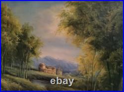Peinture Paysage Style Flamand Huile sur Toile 50x60 CM Incl
