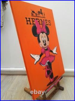 Peinture, Pop art, Minne Hermès huile sur toile, format 50/70 cm