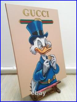 Peinture, Pop art, Picsou Gucci huile sur toile, format 50/70 cm