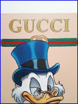 Peinture, Pop art, Picsou Gucci huile sur toile, format 50/70 cm