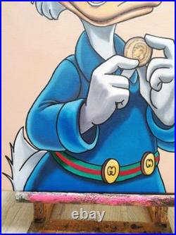 Peinture, Pop art, Picsou Gucci huile sur toile, format 50/70 cm