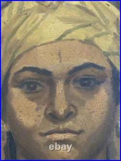 Peinture Portrait Femme Huile 1930 Orientalisme Orientaliste Portrait Painting