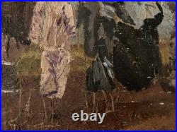 Peinture Portrait Huile Toile Expressionniste 1940 Expressionnisme Painting Art