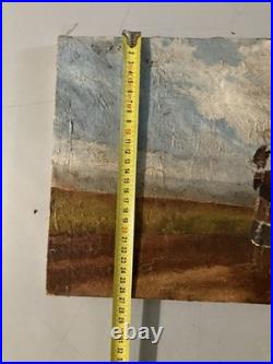 Peinture Portrait Huile Toile Expressionniste 1940 Expressionnisme Painting Art