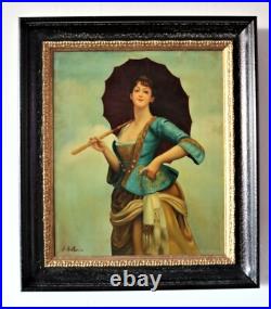 Peinture Sur Toile Dame Au Parapluie