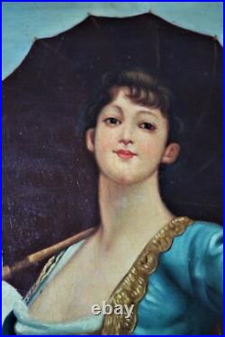 Peinture Sur Toile Dame Au Parapluie