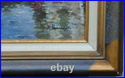 Peinture Venise Rio dei Mendicanti Huile sur toile signée encadrée (12F)