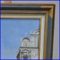 Peinture Venise Rio dei Mendicanti Huile sur toile signée encadrée (12F)