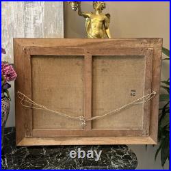 Peinture XIX Ème Représentant Un Pêcheur Poussant Sa Barque, Huile Sur Toile