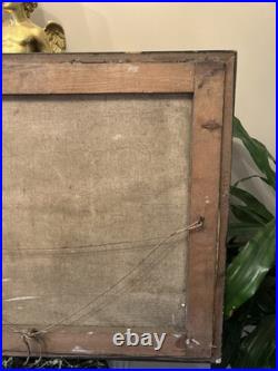 Peinture XIX Ème Signée Représentant Un Village De Montagne, Huile Sur Toile