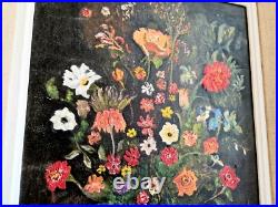 Peinture à l'Huile sur Toile Signée L. Faure Bouquet de Fleur 1965