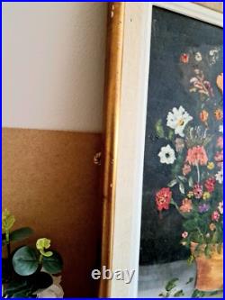 Peinture à l'Huile sur Toile Signée L. Faure Bouquet de Fleur 1965