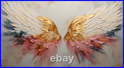 Peinture à l'huile originale d'aile d'ange peinture sur toile grand art mural