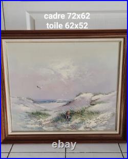 Peinture à l'huile sur toile Edward Runci Plage dunes