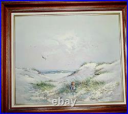 Peinture à l'huile sur toile Edward Runci Plage dunes