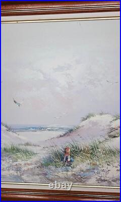Peinture à l'huile sur toile Edward Runci Plage dunes