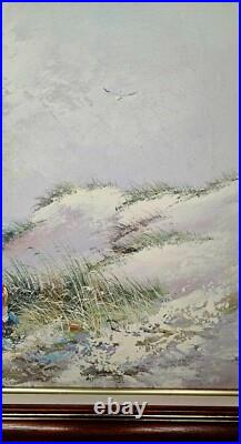 Peinture à l'huile sur toile Edward Runci Plage dunes