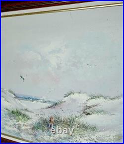 Peinture à l'huile sur toile Edward Runci Plage dunes