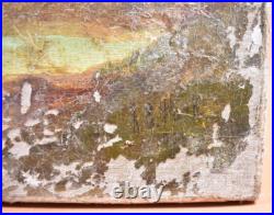 Peinture à l'huile sur toile XXème Paysage Ferme Abbaye J. E. Park