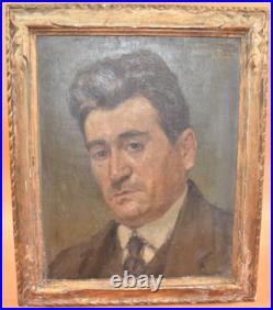 Peinture à l'huile sur toile XXème Portrait Lucien Lièvre