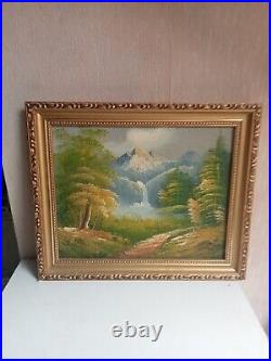 Peinture a l'huile sur toile ancienne 31cm x 26 cm