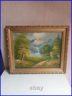 Peinture a l'huile sur toile ancienne 31cm x 26 cm