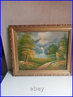 Peinture a l'huile sur toile ancienne 31cm x 26 cm