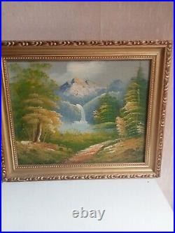 Peinture a l'huile sur toile ancienne 31cm x 26 cm