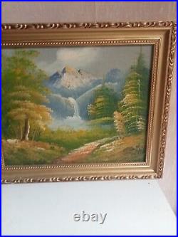 Peinture a l'huile sur toile ancienne 31cm x 26 cm