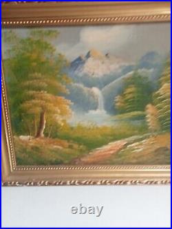 Peinture a l'huile sur toile ancienne 31cm x 26 cm