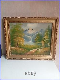 Peinture a l'huile sur toile ancienne 31cm x 26 cm