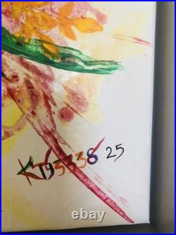 Peinture abstraite au couteau sur toile, ouvre unique signée. 50X64cm avec cadre