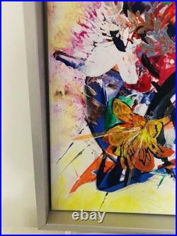 Peinture abstraite au couteau sur toile, ouvre unique signée. 50X64cm avec cadre