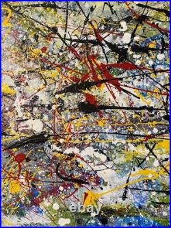 Peinture acrylique originale 115x80 cm Action Painting Style Pollock