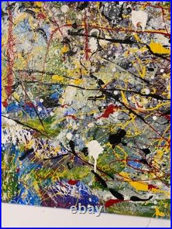 Peinture acrylique originale 115x80 cm Action Painting Style Pollock