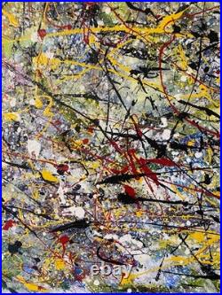 Peinture acrylique originale 115x80 cm Action Painting Style Pollock