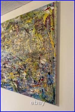 Peinture acrylique originale 115x80 cm Action Painting Style Pollock