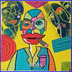 Peinture acrylique sur toile 50x50, Abstrait, contemporain, pop art